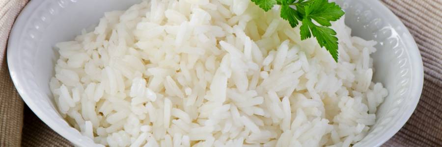 White rice. Selective focus